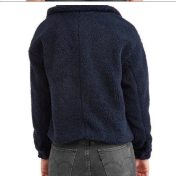 Jason Maxwell, navy blue, Teddy Sherpa fully lined cropped style jacket - Picture 2 of 13